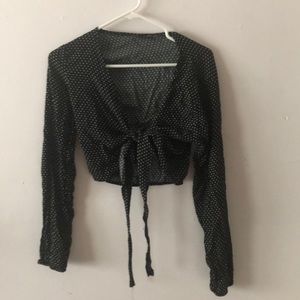 Brandy Meliville Long Sleeve Polka Dot Shirt